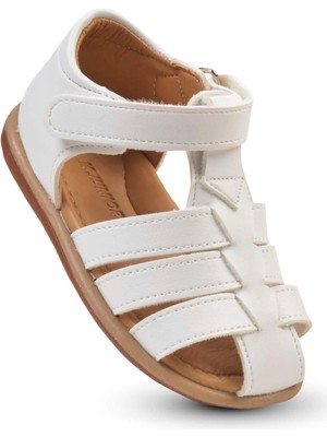 Kaptan Junior Kız Çocuk Ortopedik Ayakkabı 21 Numaralı Kaydırmaz Taban Beyaz Renk