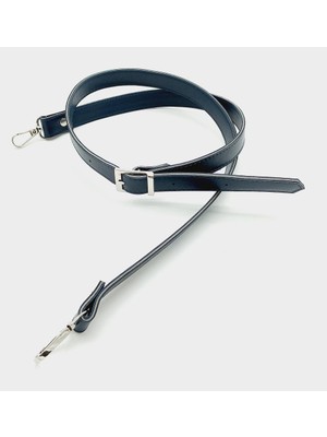 Angel Çanta Aksesuar 120X2 cm Suni Deri Gümüş Tokalı Lacivert Renk Çanta Sapı