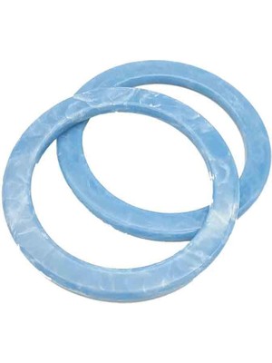 Angel Çanta Aksesuar 13CM Yuvarlak Akrilik Karolina Mavi Mermer Desen Çanta Sapı