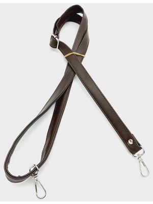 Angel Çanta Aksesuar Koyu Kahverengi 125X2 cm Çanta Sapı Sürgütlü Gümüş Metal