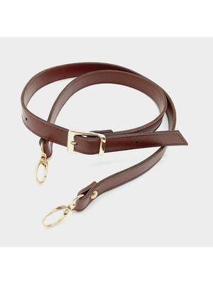 Angel Çanta Aksesuar 120X2 cm Suni Deri Light Gold Tokalı Bordo Renk Çanta Sapı