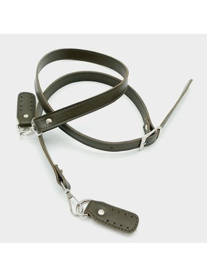 Angel Çanta Aksesuar 140X2 cm Suni Deri Gümüş Tokalı Haki Renk Çanta Sapı