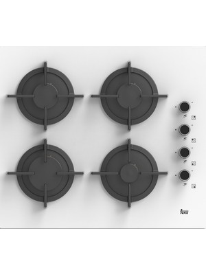 Teka - PAC 60 4G AI AL CI OCAK BEYAZ - Ankastre Kristal Cam Gazlı Ocak - Döküm Izgara - Beyaz - 60 cm - 40245106