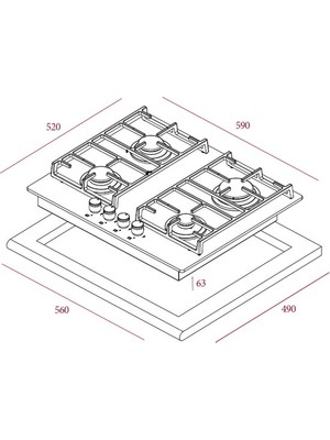 Teka - PAC 60 4G AI AL CI OCAK BEYAZ - Ankastre Kristal Cam Gazlı Ocak - Döküm Izgara - Beyaz - 60 cm - 40245106