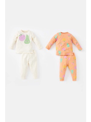 DeFacto Kız Bebek Regular Fit Meyve Desenli 4'lü Pijama Y4176A222AU