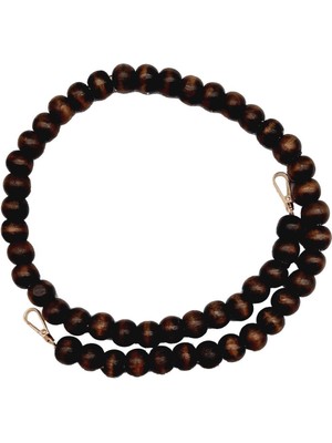 Angel Çanta Aksesuar 90CM Ahşap Boncuklu Kahverengi Çanta Sapı