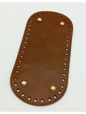 Angel Çanta Aksesuar Angel Oval Çanta Tabanı Suni Deri Taba Renk 25X12 cm Kadın Aksesuar Light Gold Aparatlı