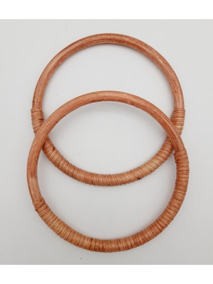 Angel Çanta Aksesuar Yuvarlak Pudra Renk Gerçek Bambu Çanta Sapı