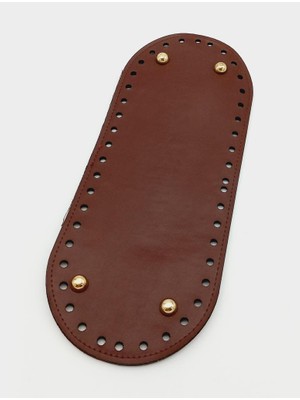 Angel Çanta Aksesuar Suni Deri Bordo Renk 30X12 cm Oval Çanta Tabanı (Light Gold Aparatlı)