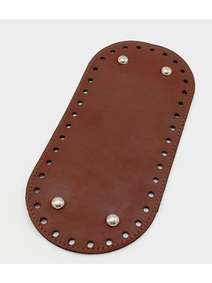 Angel Çanta Aksesuar Suni Deri Bordo Renk 25X12 cm Oval Çanta Tabanı (Gümüş Aparatlı)