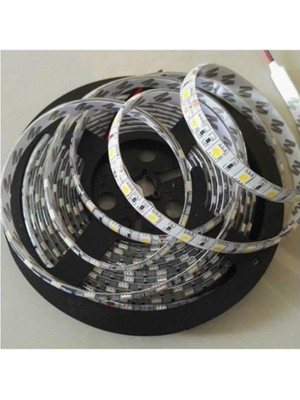 Tawitec 5 Metre 3 Çipli Silikonlu Beyaz Şerit Led - 5050 Smd