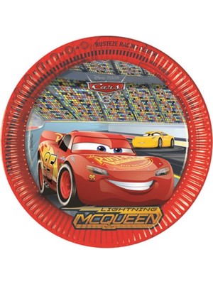 Strongart LDC8071 Balonevi, Cars 3, 8 Adet Kağıt Tabak, 23 cm