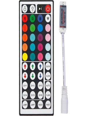 Tawitec Rgb Led Kontrol Kumandası Animasyonlu Rf(Radio Frekans)12 Volt 44 Tuşlu Rgb Şerit Led Kontrol Cihazı