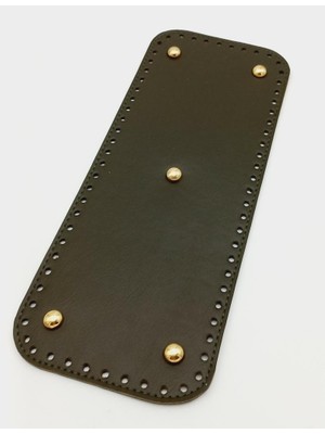 Angel Çanta Aksesuar Suni Deri Haki Renk 30X12 cm Dikdörtgen Çanta Tabanı (Light Gold Aparatlı)