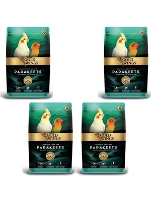 Gold Wings Premium Paraket Tropikal Kuş Yemi 1 kg x 4 Adet