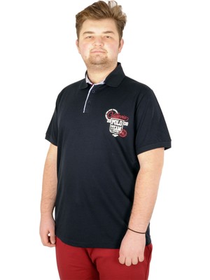 ModeXL Büyük Beden T-Shirt Polo Team 21308 Lacivert