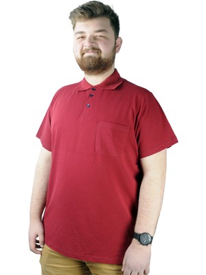 ModeXL T-Shirt Polo Yaka Cepli Klasik 20550 Bordo