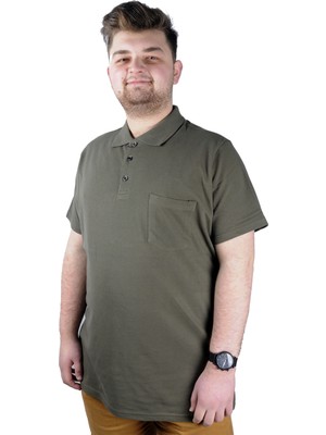 ModeXL T-Shirt Polo Yaka Cepli Klasik 20550 Haki
