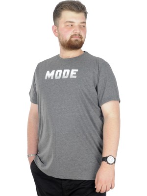 ModeXL Büyük Beden T-Shirt Bis Yaka Mode 22196 Antramelanj