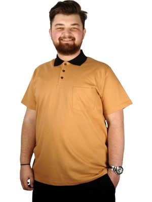 ModeXL T-Shirt Polo Yaka Cepli Klasik 20550 Hardal