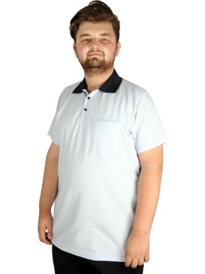 ModeXL T-Shirt Polo Yaka Cepli Klasik 20550 Mavi