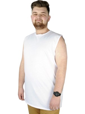 ModeXL Büyük Beden Erkek Basic Atlet 20004 Beyaz