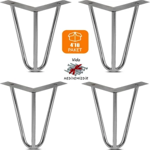 Metal Mobilya Ayağı Mil 15 cm Krom 4 Adet