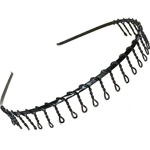 Taraklı Siyah Metal Taç Erkek Kadın Sporcu Saç Tacı