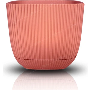 Toxa 1,8 Litre Pastel Pembe Mercan Kare Saksı Plastik Çiçek Bitki Kaktüs Sukulent Saksısı No3