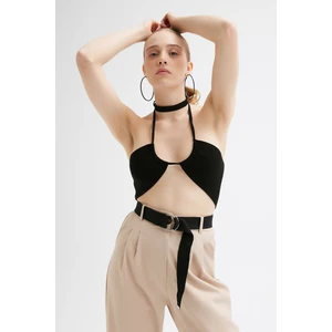 Açelya Okcu Bağlamalı Crop Bluz