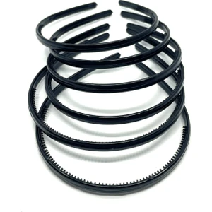 6 Adet Plastik Saç Tacı 8 mm Siyah Renk