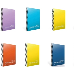 Fresco A4 Plastik Kapak Spiralli 72 Yaprak 4 Kareli + 60 Yaprak 2 Çizgili Defter