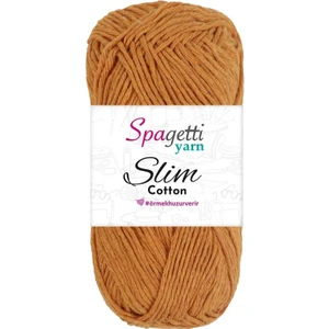 Spagetti Yarn Slim Cotton Hardal Sarı El Örgü Ipliği