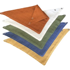 Tik Paket 5 Adet %100 Pamuk Çift Kat Müslin Kumaş, Bebek Salya Önlüğü, Üçgen Bebek Fuları, Bebek Mama Önlüğü Salya Önlüğü, Önlük