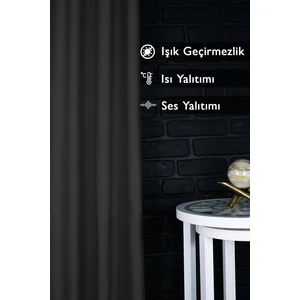 Evdepo Home Blackout Karartma Pilesiz Fon Perde 140X250 cm Tek Kanat Antrasit - Gri