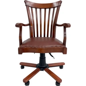 Roys Ahşap 5516 Eskitme Ceviz Amortisörlü Çalışma Sandalyesi
