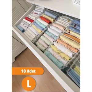 10 Adet - Large 8 Gözlü Çekmece Içi Düzenleyici Organizer 27 x 35 x 17