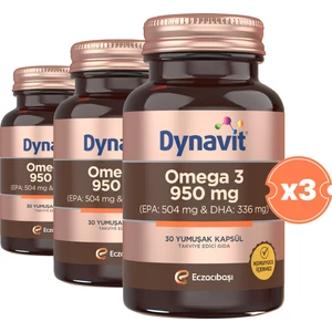 Eczacıbaşı Dynavit Omega 3 950 Mg Balık Yağı 30 Kapsül 3'lü Paket