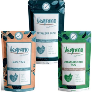 Süper Besinler Spirulina + Psyllium + Maca Tozu 3 x 100 gr