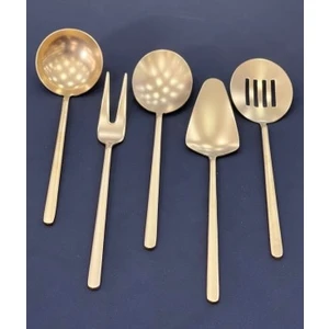 Bahama5 Parça Mat Gold Titanyum Masa Servis Servis Setis