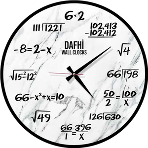 Dafhi Matematik Ahşap Duvar Saati 35X35