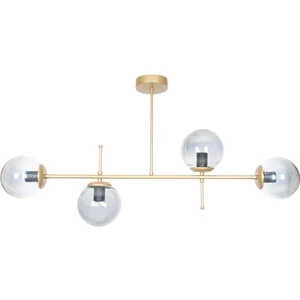 Fer Avize  Çello Modern Lüks Tasarım Gold Renk Füme Camlı Tavan 4'lü Avize