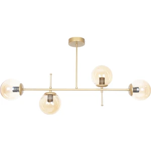 Fer Avize  Çello Modern Lüks Tasarım Gold Renk Bal Camlı Tavan 4'lü Avize