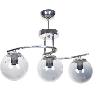 Fer Avize  Linda Modern Tasarım Krom Renk Füme Camlı 3'lü Avize