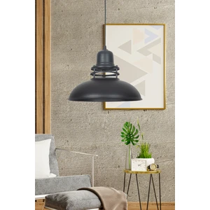 Fer Avize  Fener Modern Tasarım Sıvama Sarkıt Metal Siyah Renk Tekli Avize