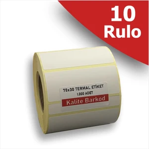75X30 Termal Etiket | 10 Rulo Barkod Etiketi