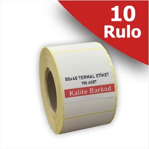 50X40 Termal Etiket | 10 Rulo Barkod Etiketi