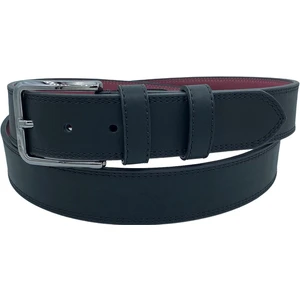 Süzer Deri 4 Cm. Battal Klasik Suni Deri Dikişli Model Kemer Siyah