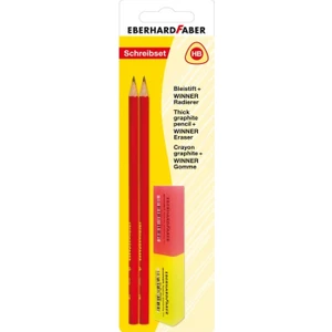 Eberhard Faber Schreibset 2 Adet Kurşun Kalem + 2 Adet Silgi Set