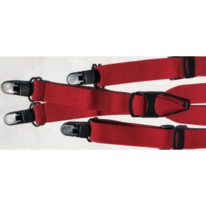 Kemer Sepeti Kırmızı Pantolon Askısı 4 Klipsli 2.5 cm Genişliğinde